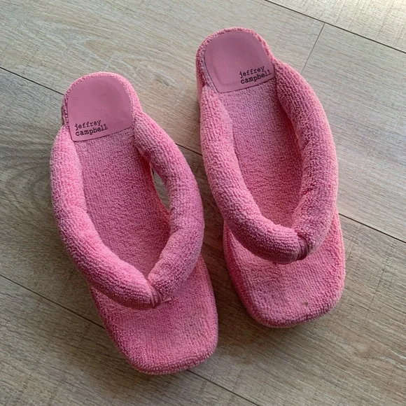 Pink Puffy Terrycloth Platforms by Jeffrey Campbell - Picture 2 of 5